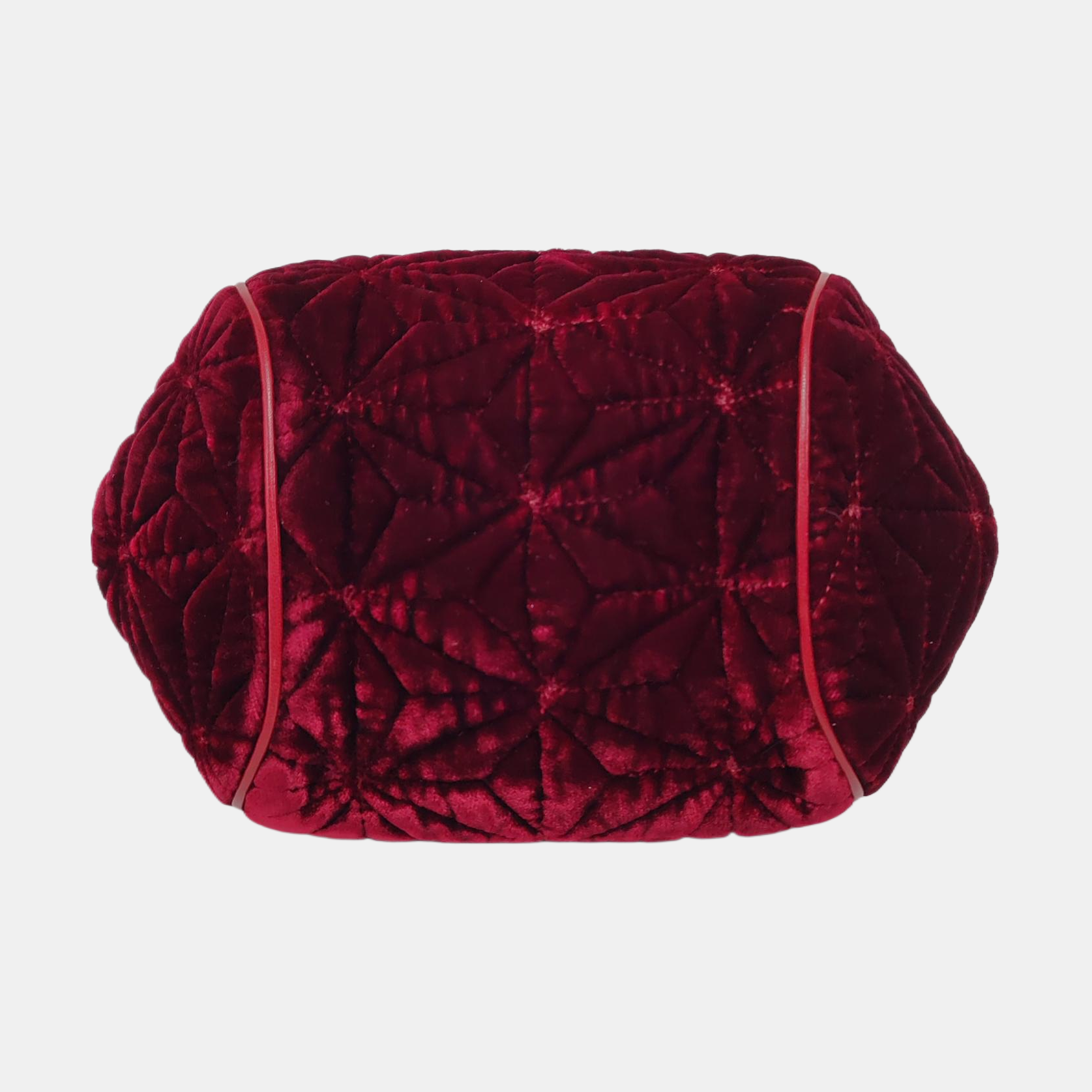 Quilted Fabric Top Handle Bag Red
