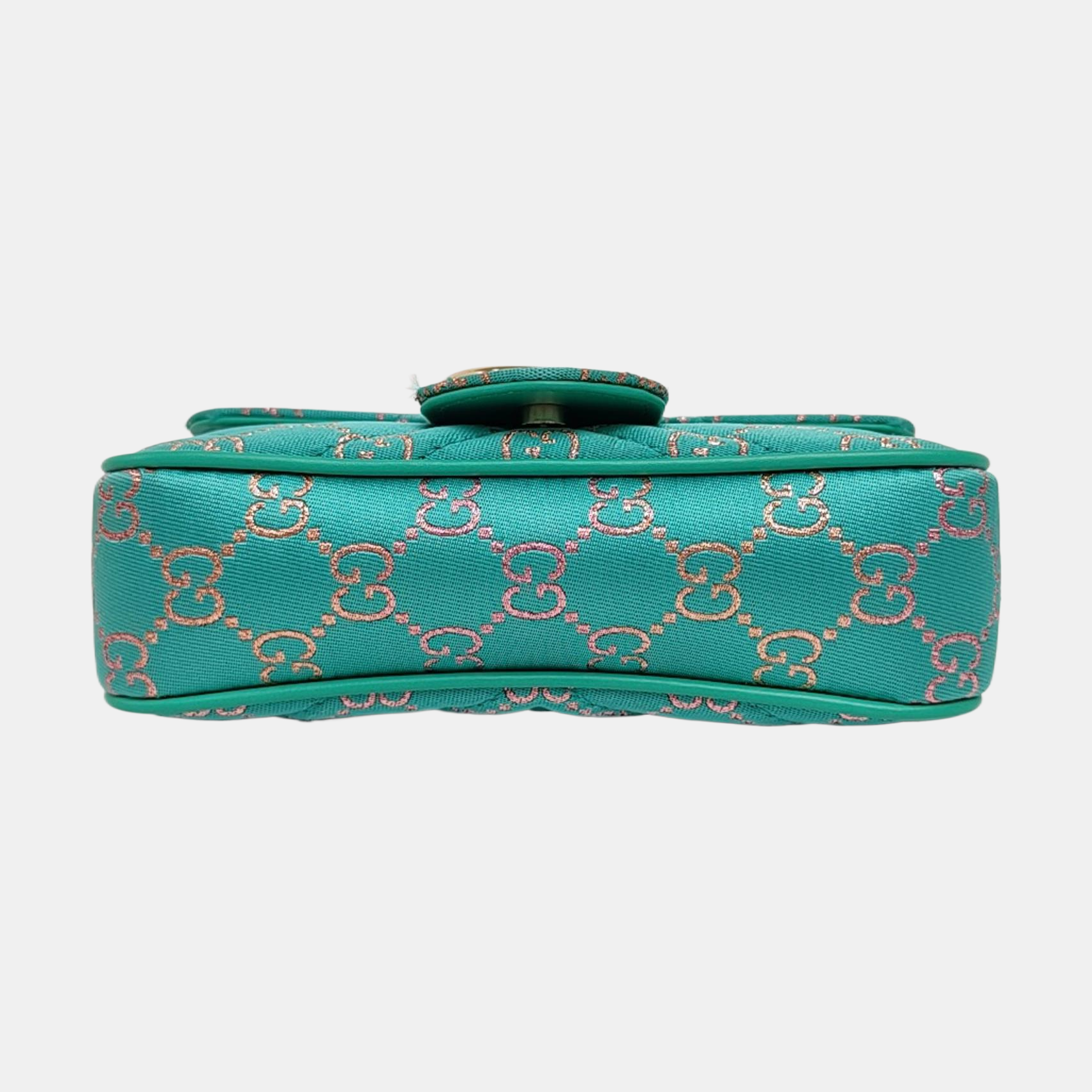 GG Marmont Super Mini Quilted Fabric Green