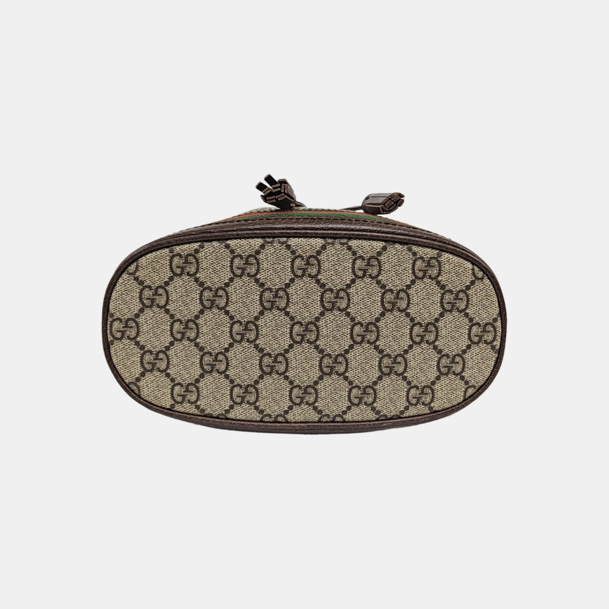 Ophidia Small Monogram Coated Canvas Beige
