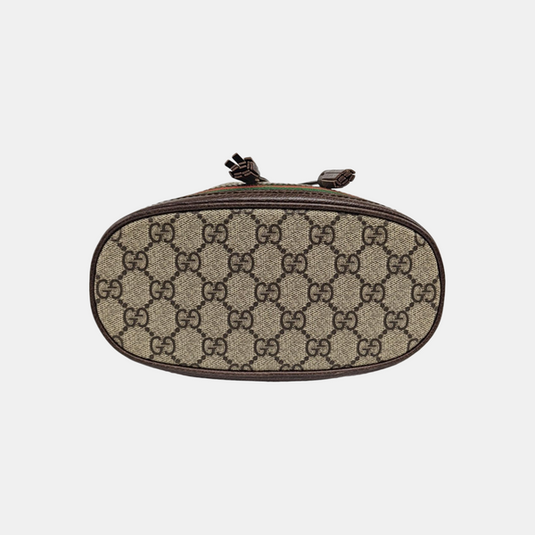 Ophidia Small Monogram Coated Canvas Beige