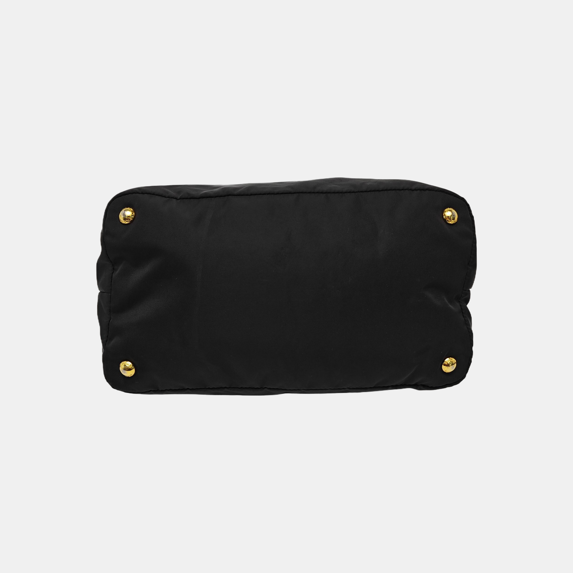 Nylon Top Handle Bag Black
