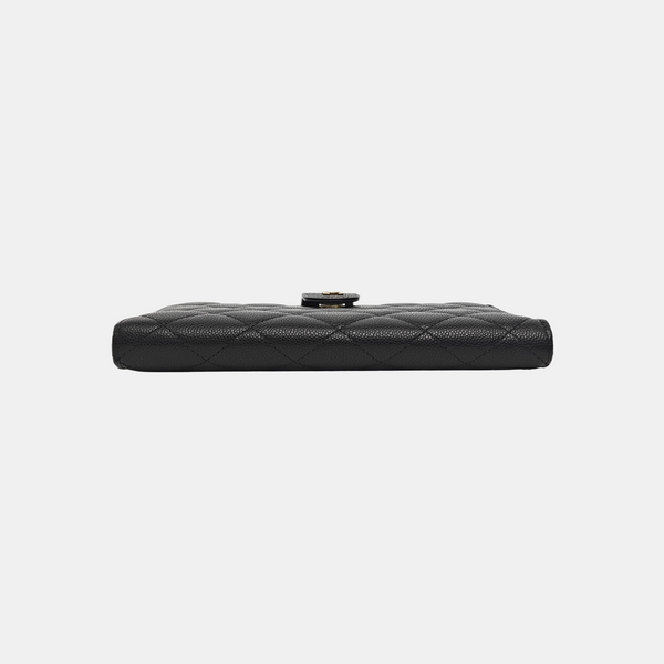 Quilted Lambskin Wallet Large Black