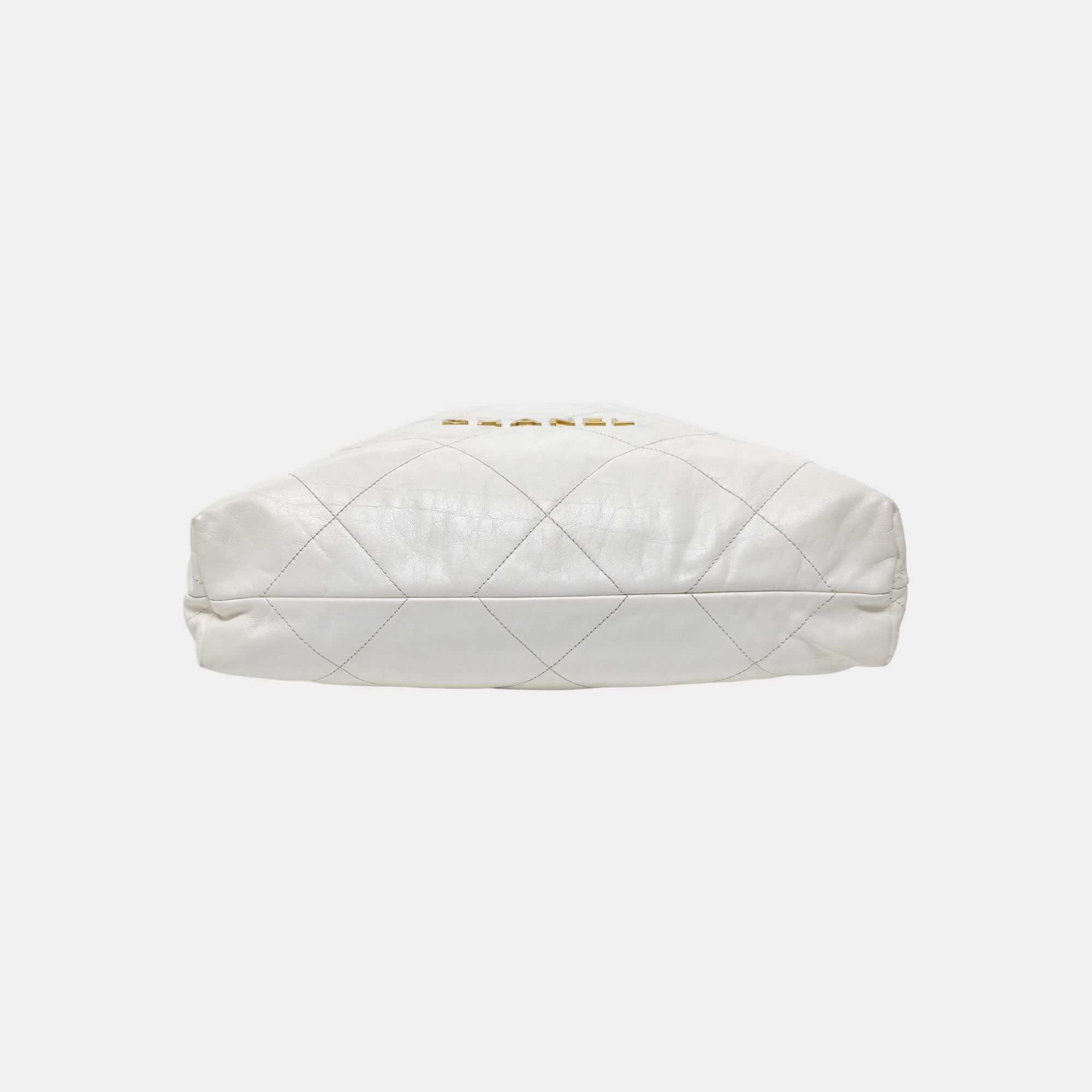 CHANEL 22 Medium Quilted Calfskin White