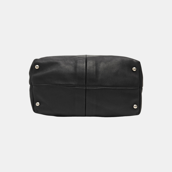 Calfskin Top Handle Bag Black