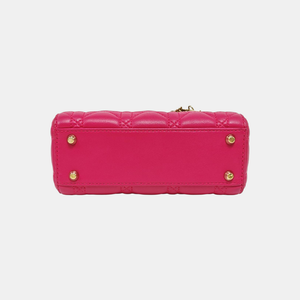 Lady Dior Mini Cannage Lambskin Red