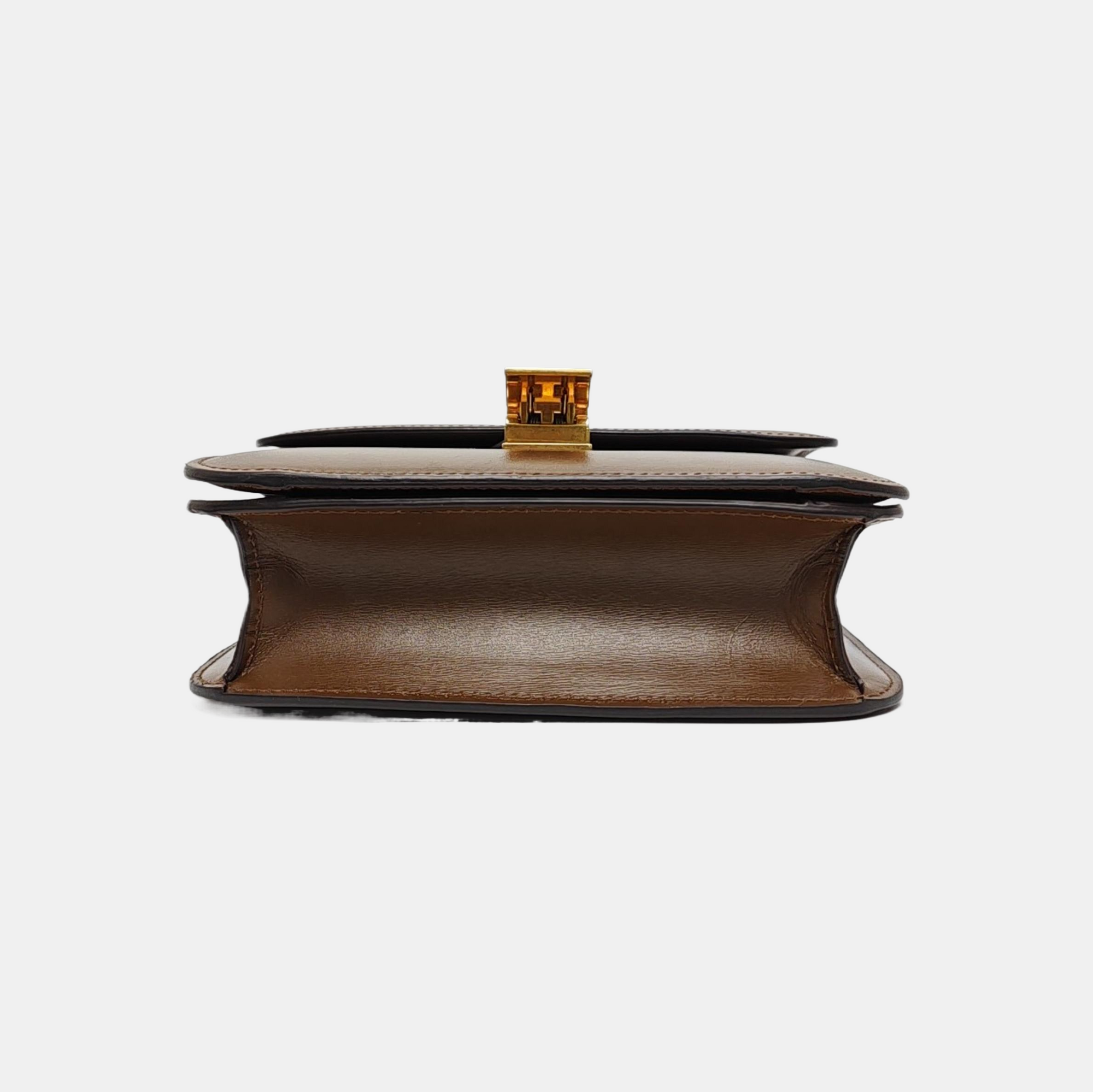 Authenticated pre-owned  CLASSIC BOX Small Calfskin Brown - Shoulder Bag at Looply