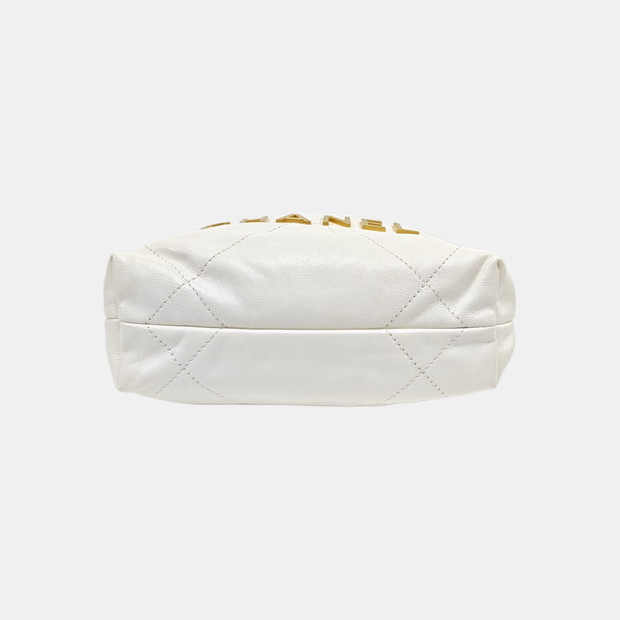 CHANEL 22 Mini Quilted Calfskin White