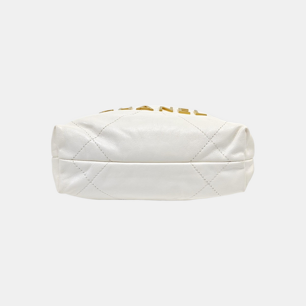 CHANEL 22 Mini Quilted Calfskin White