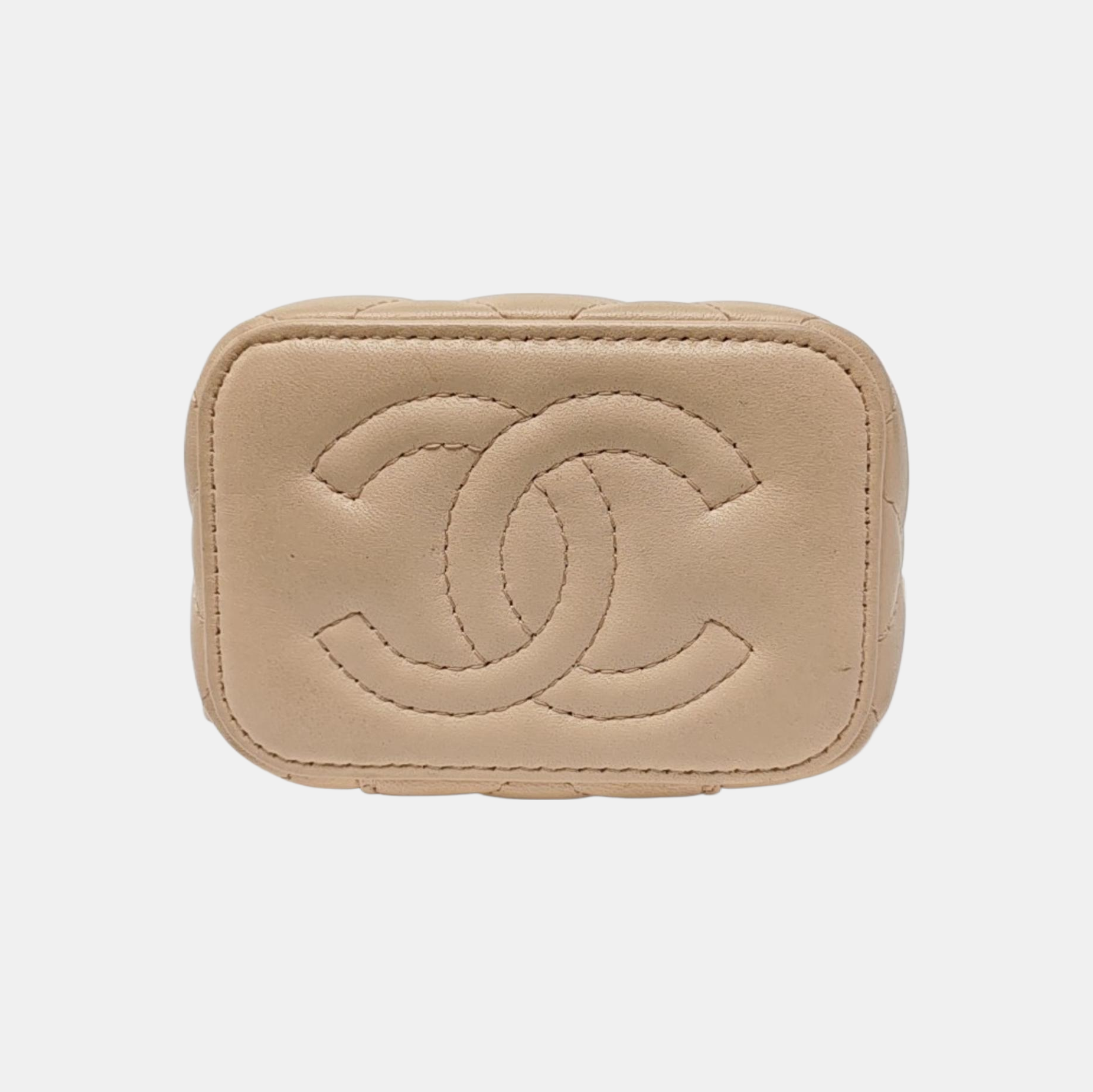 VANITY CASE Mini Quilted Lambskin Pink