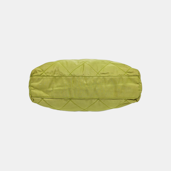 Quilted Nylon Tote Bag Green