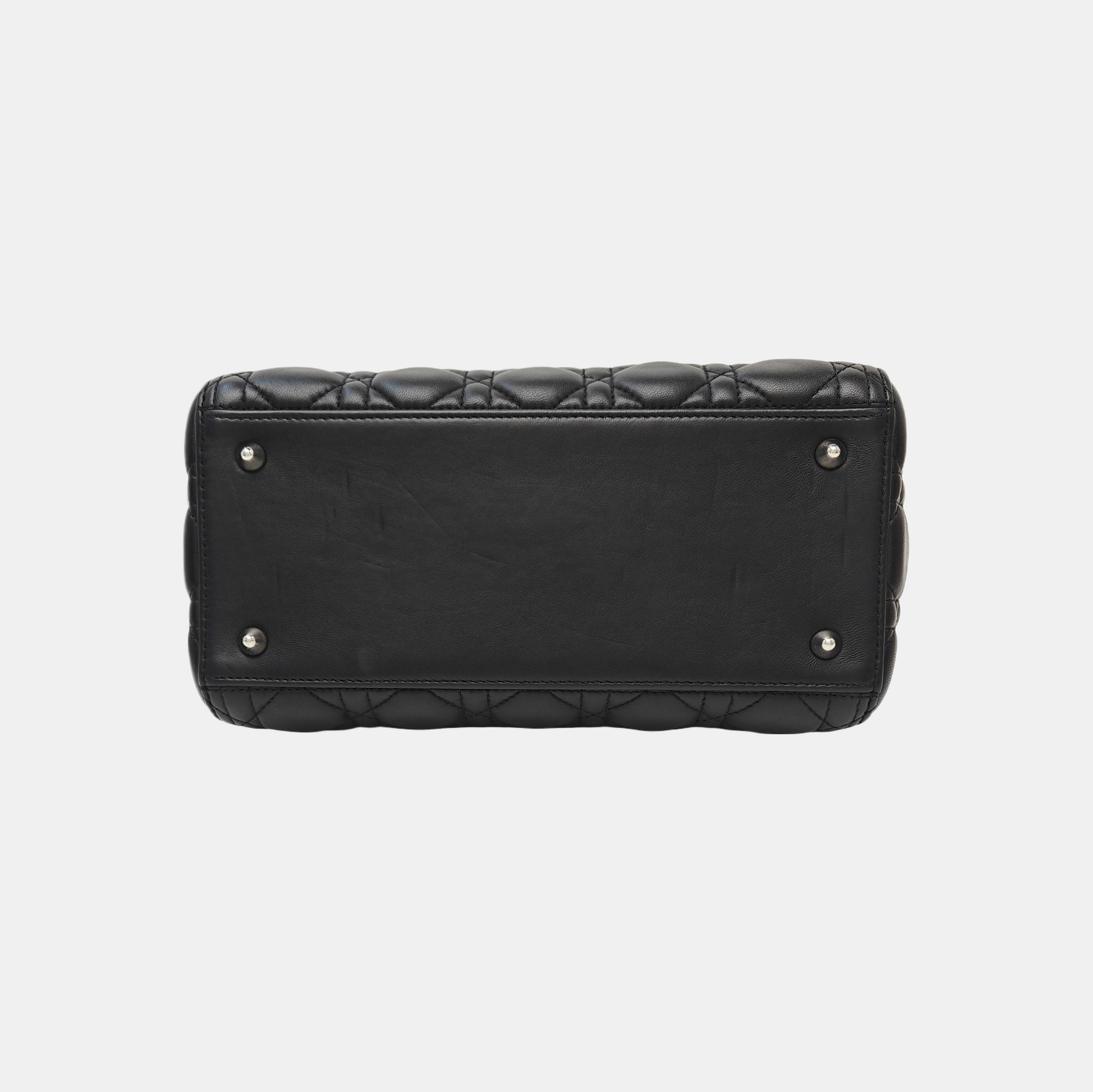 Lady Dior Medium Cannage Lambskin Black