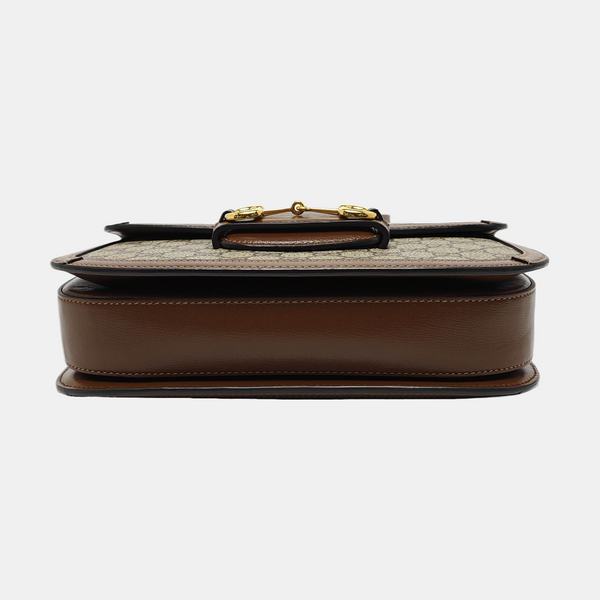 Horsebit 1955 Medium Monogram Coated Canvas Beige