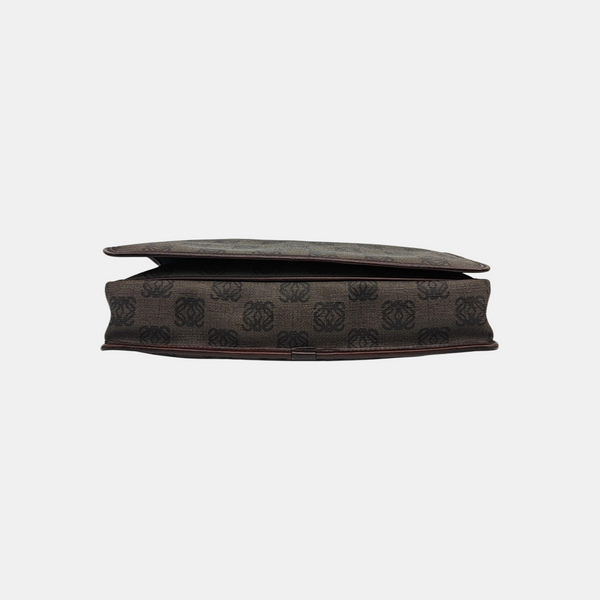 Coated Canvas Shoulder Bag Brown