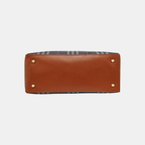 Coated Canvas Shoulder Bag Blue