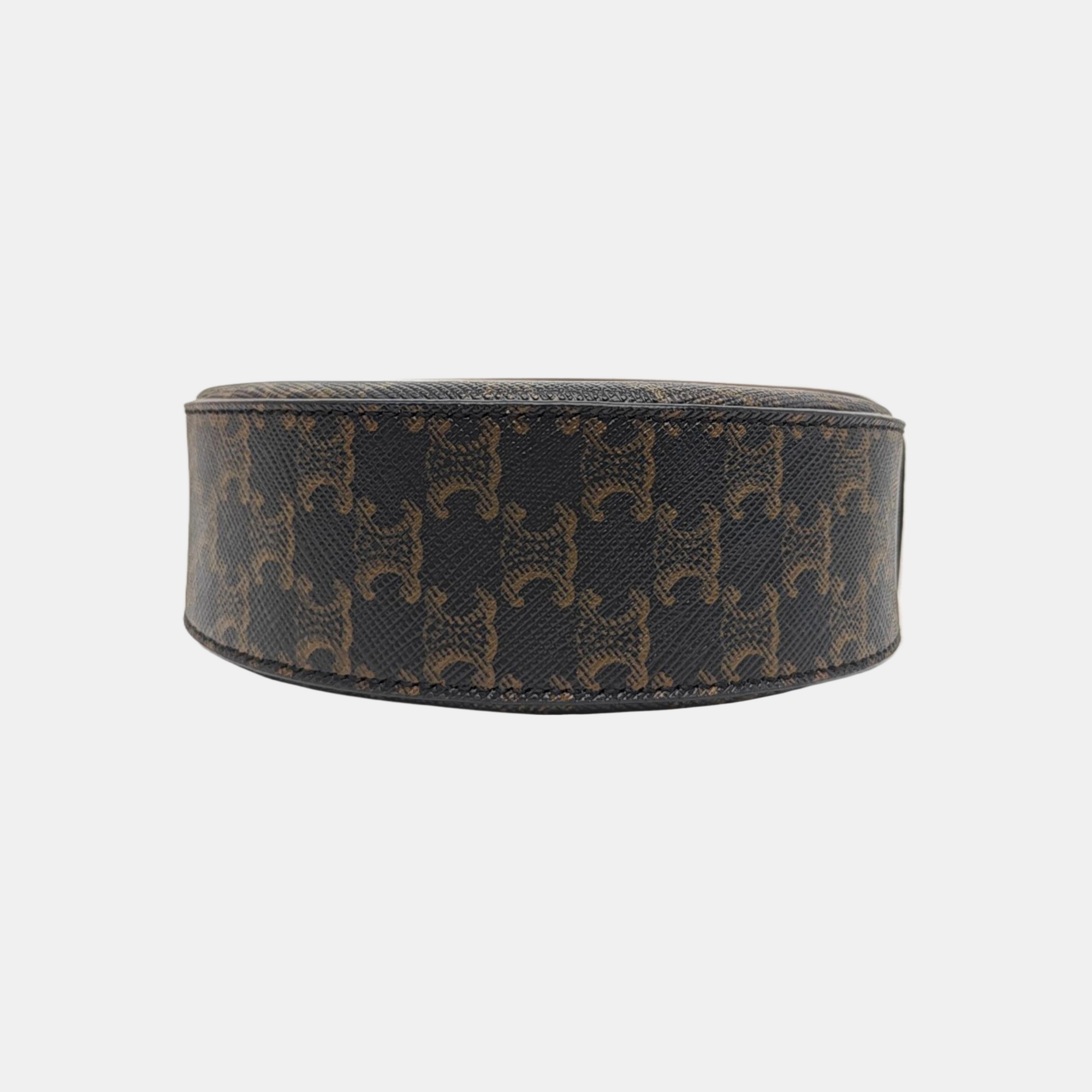 TRIOMPHE ROUND Mini Coated Canvas Brown