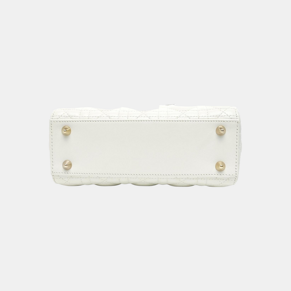 Lady Dior Small Cannage Lambskin White