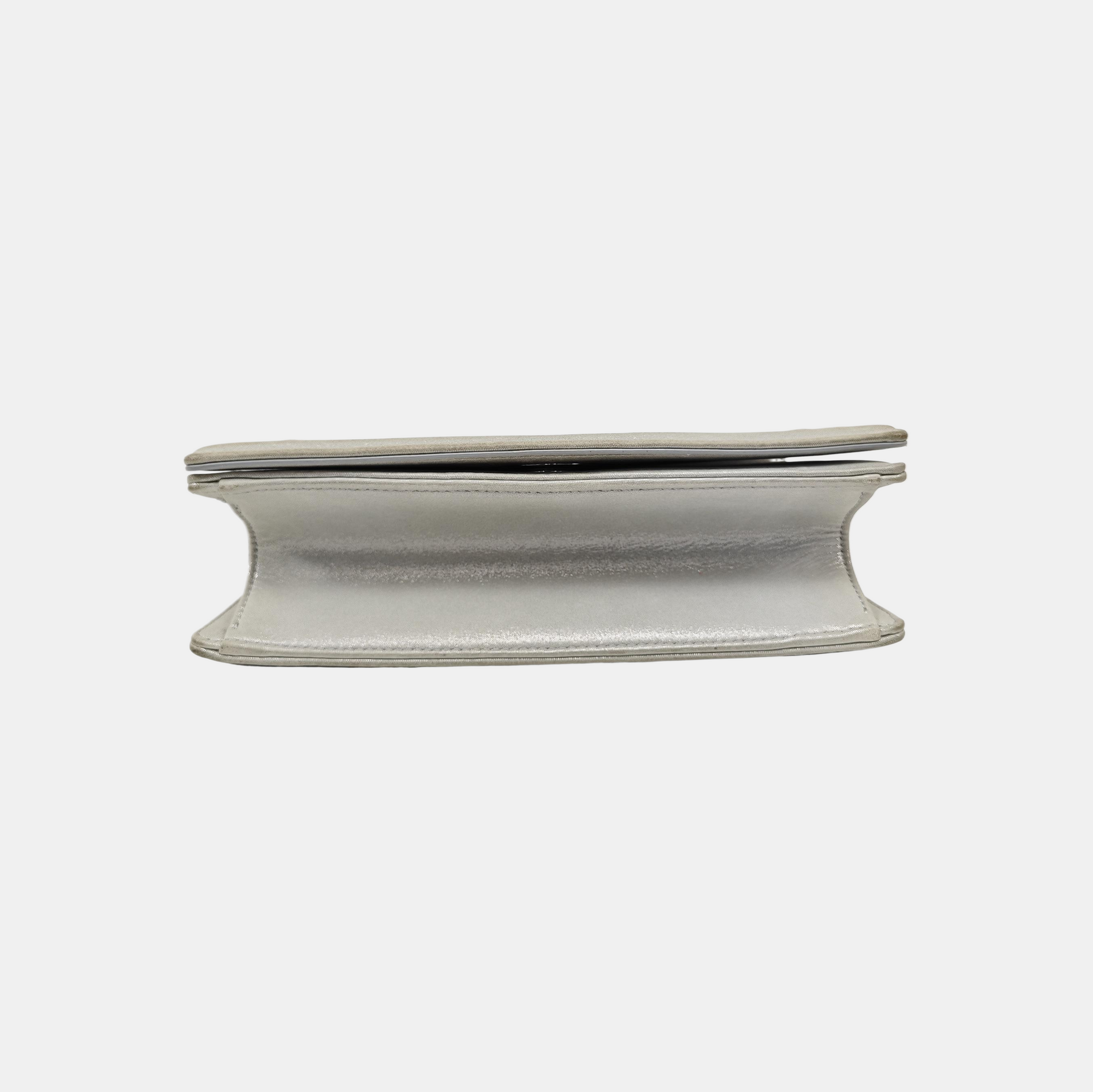 Diorama Small Cannage Calfskin Silver