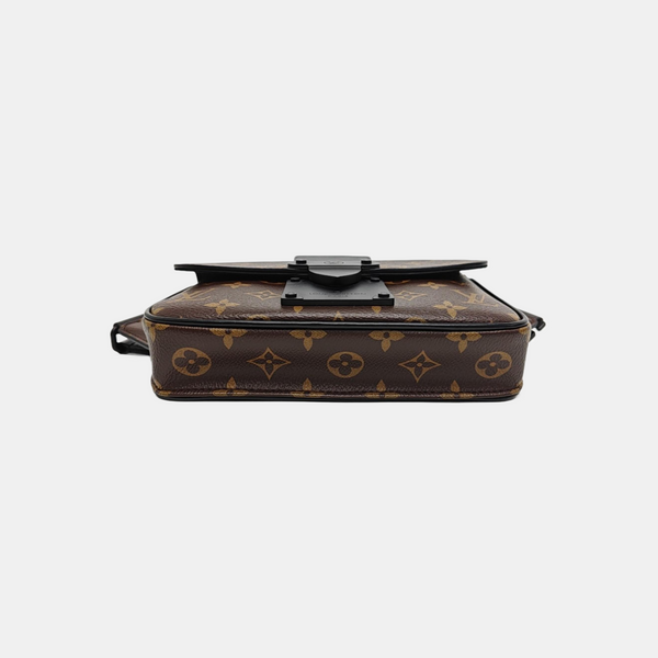 S LOCK Monogram Coated Canvas Brown