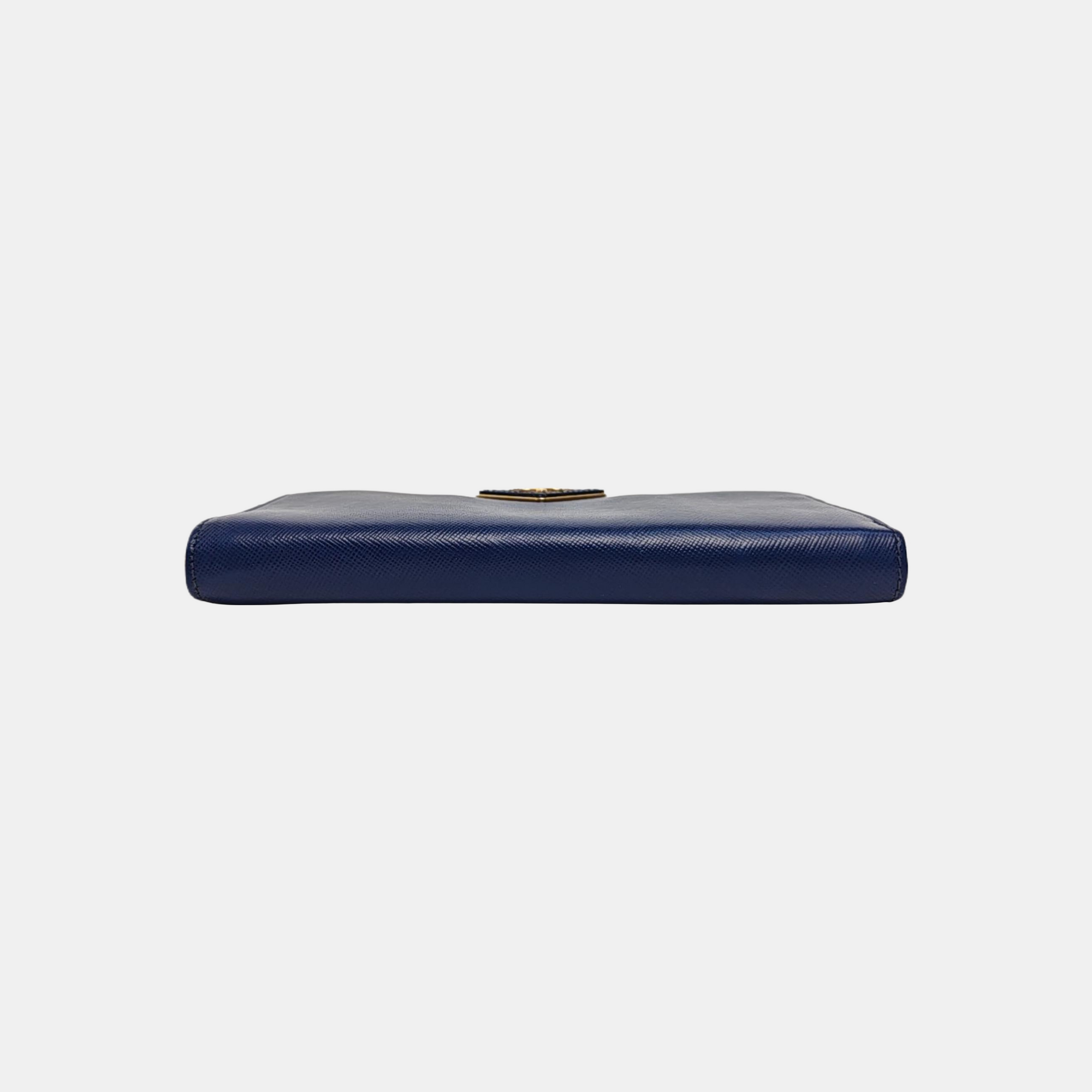 Zippy Wallet Saffiano Calfskin Blue Wallet