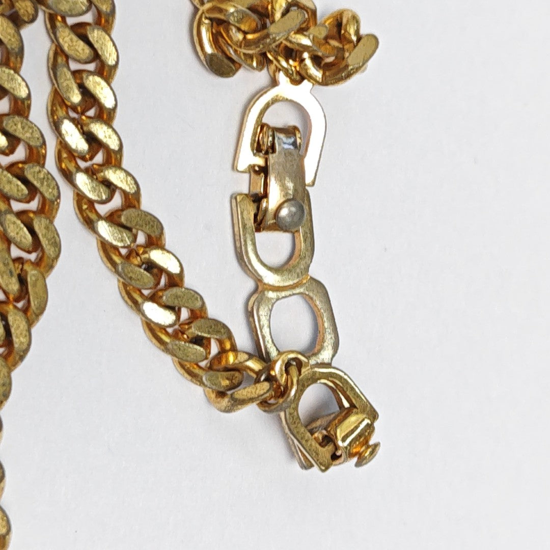 CD Navy Metal Gold Necklace