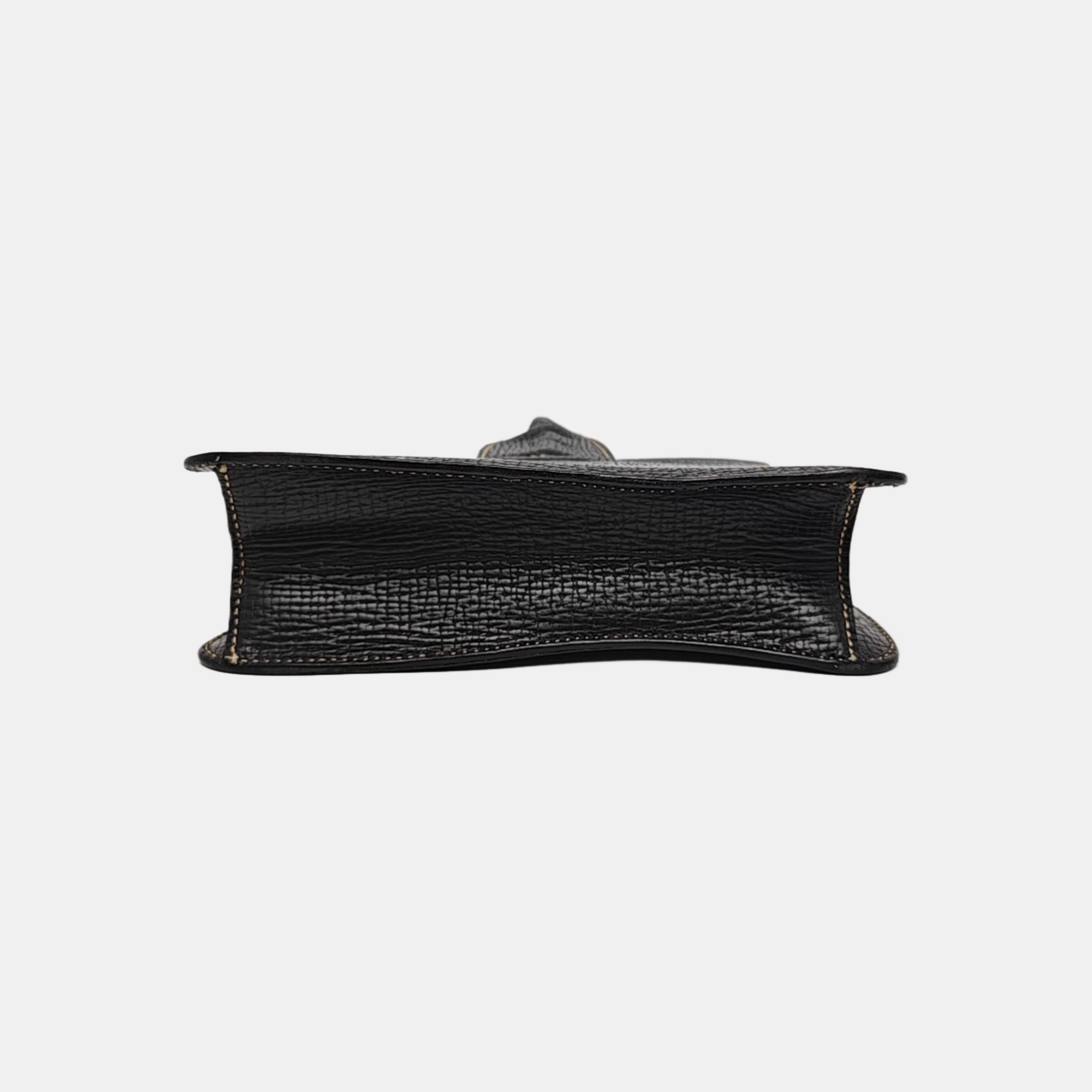 Calfskin Top Handle Bag Black