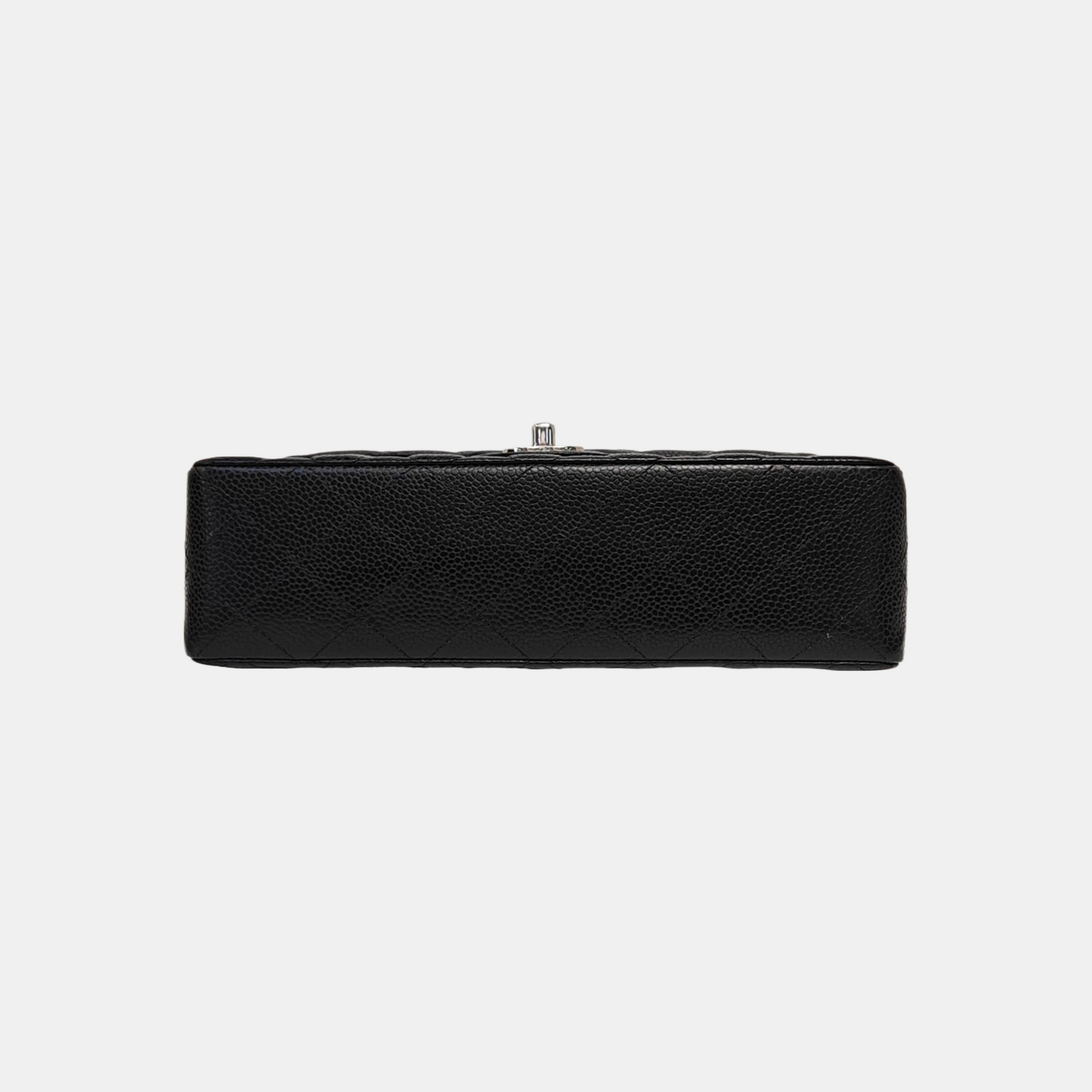 CLASSIC FLAP Small Quilted Grained Calfskin Black