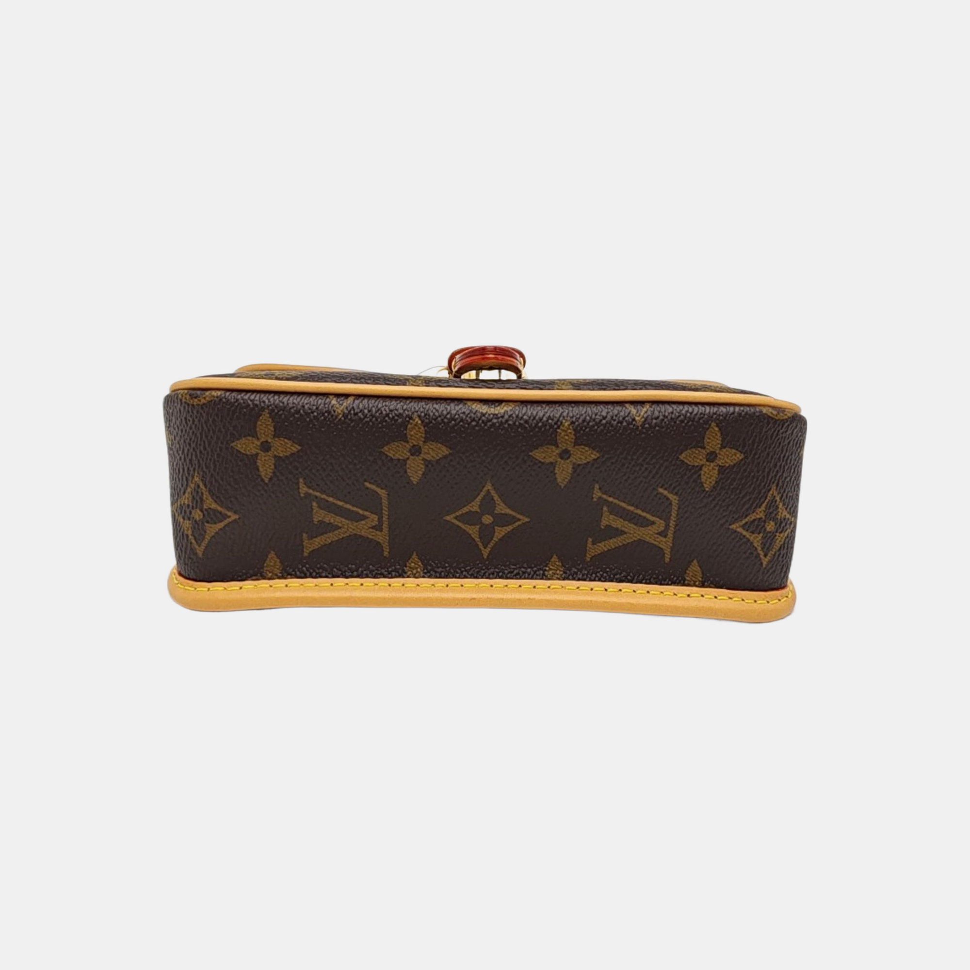 DIANE Nano Monogram Coated Canvas Brown