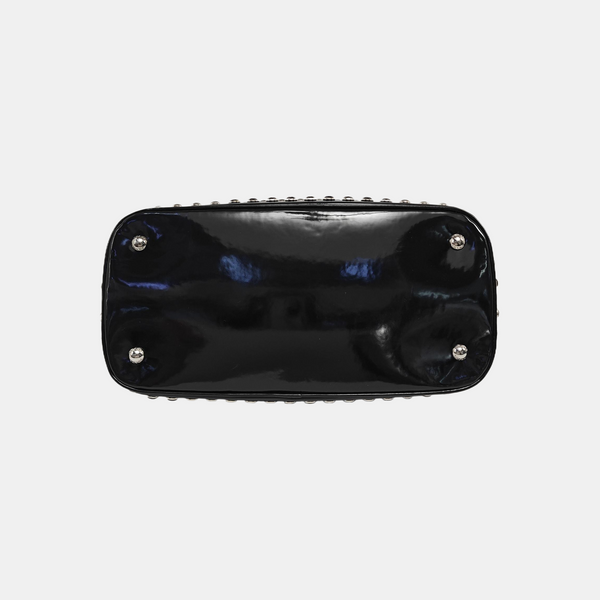 Patent Leather Top Handle Bag Black
