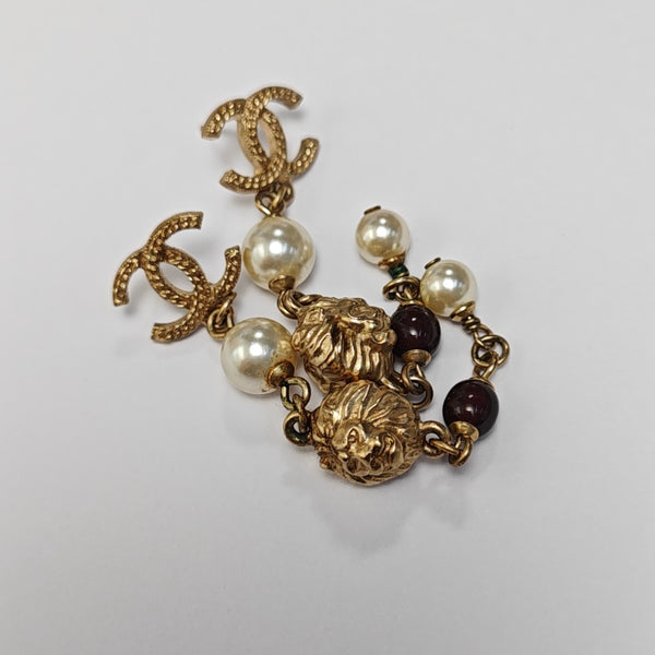 CC Logo Metal Gold Earrings