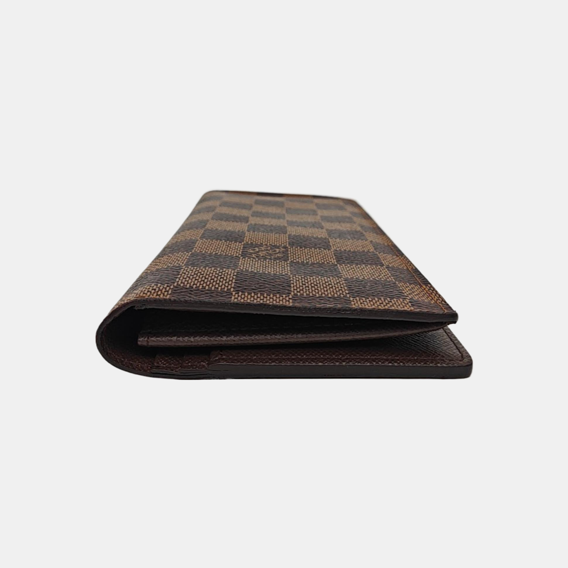 Damier Ebene Coated Canvas Wallet Brown