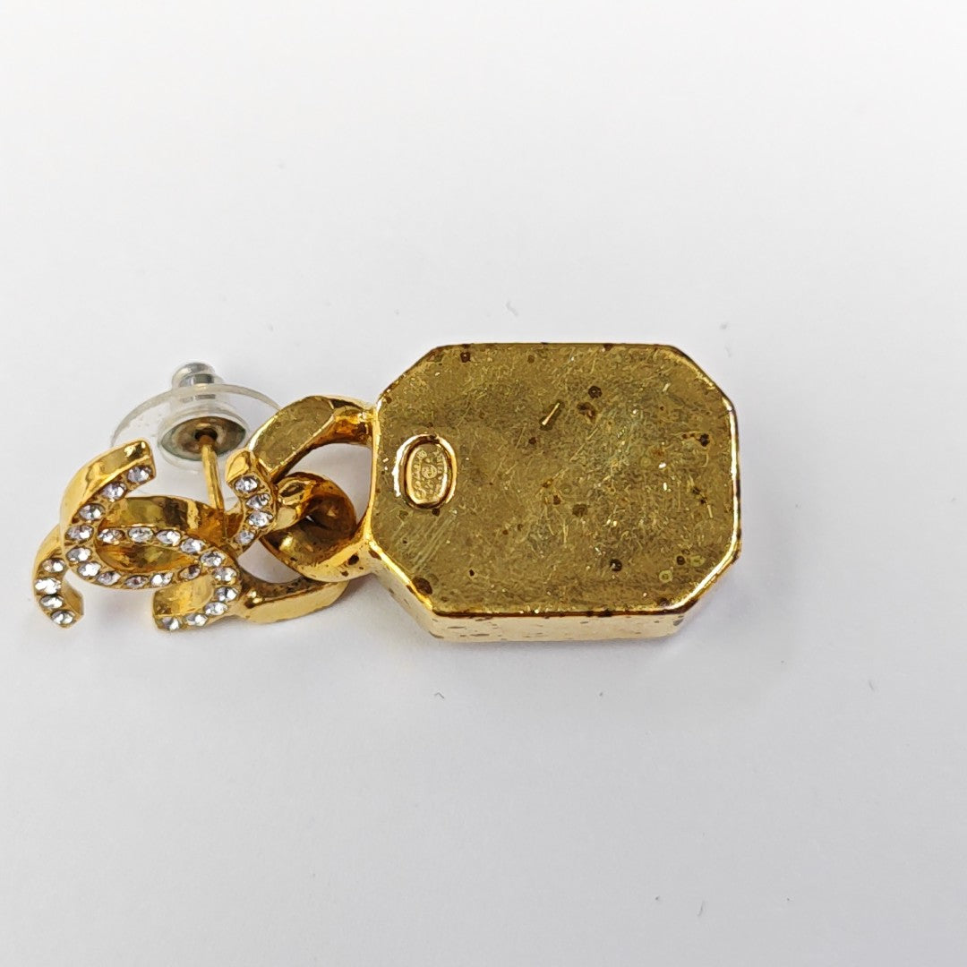 CC Logo Brass Gold Earrings