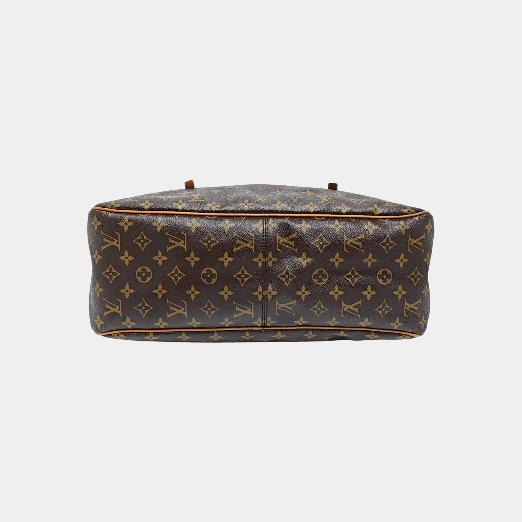Monogram Coated Canvas Tote Bag Brown