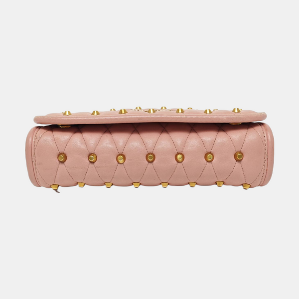 Quilted Leather Shoulder Bag Pink
