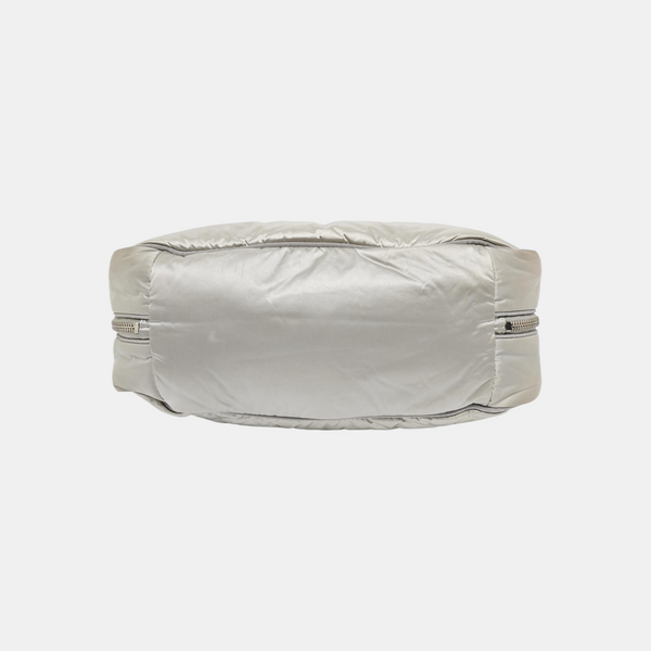 Quilted Nylon Shoulder Bag Gray