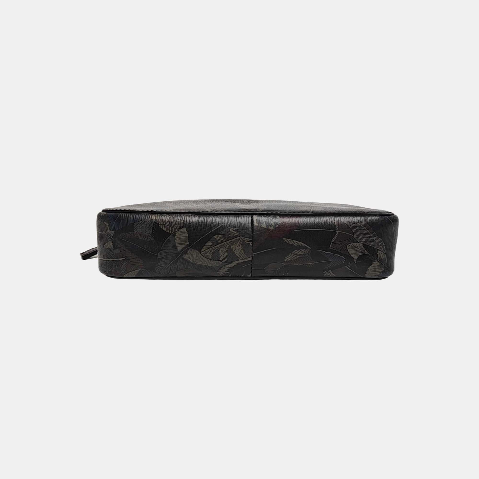 Coated Canvas Clutch Black