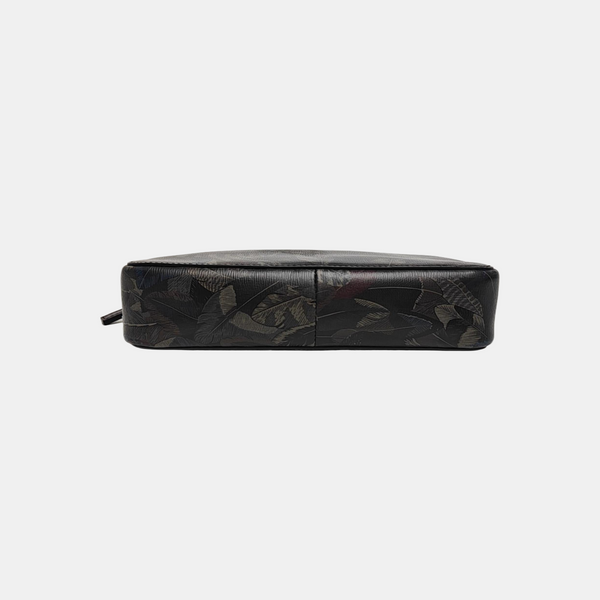 Coated Canvas Clutch Black