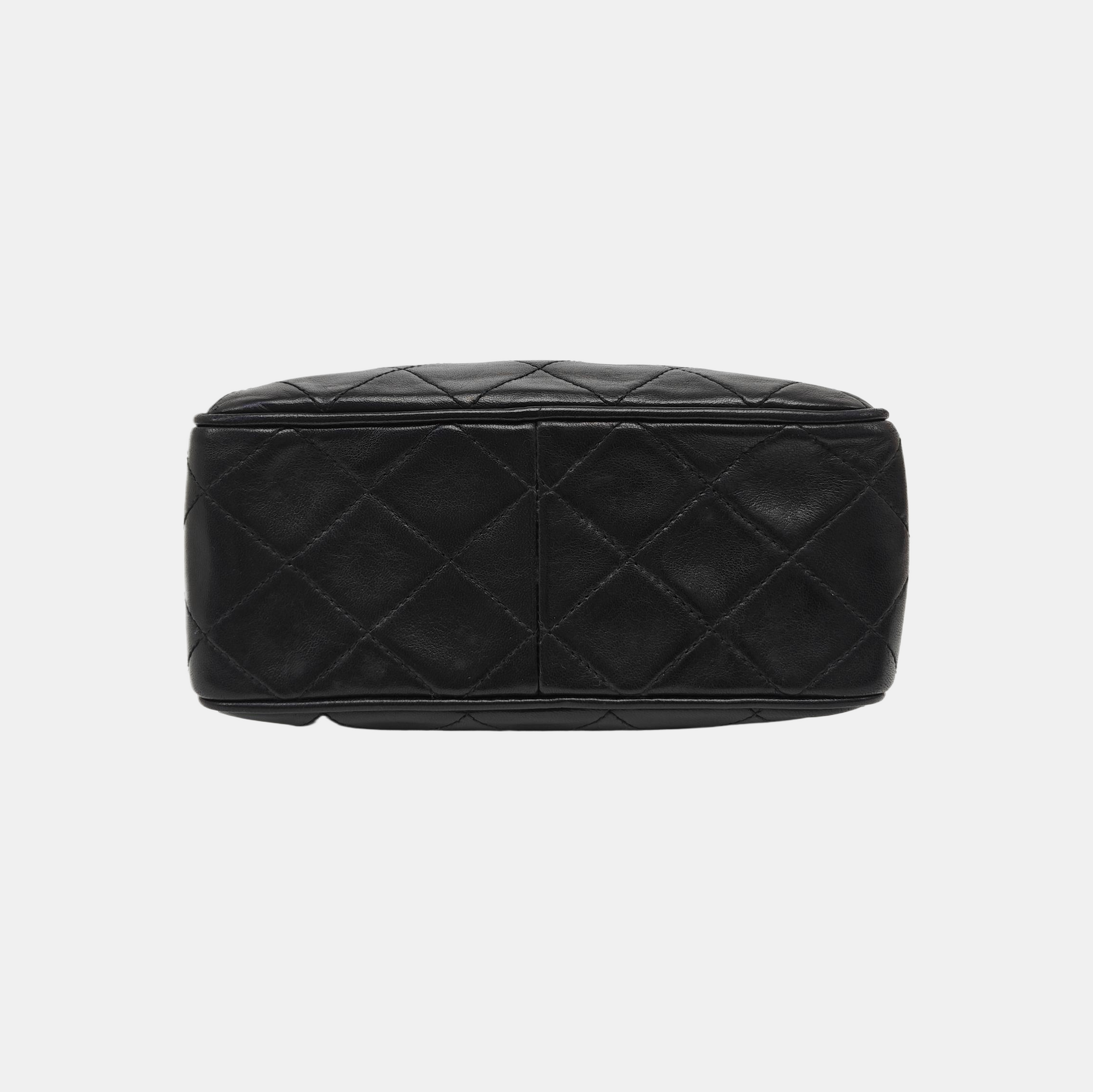 Quilted Lambskin Shoulder Bag Black