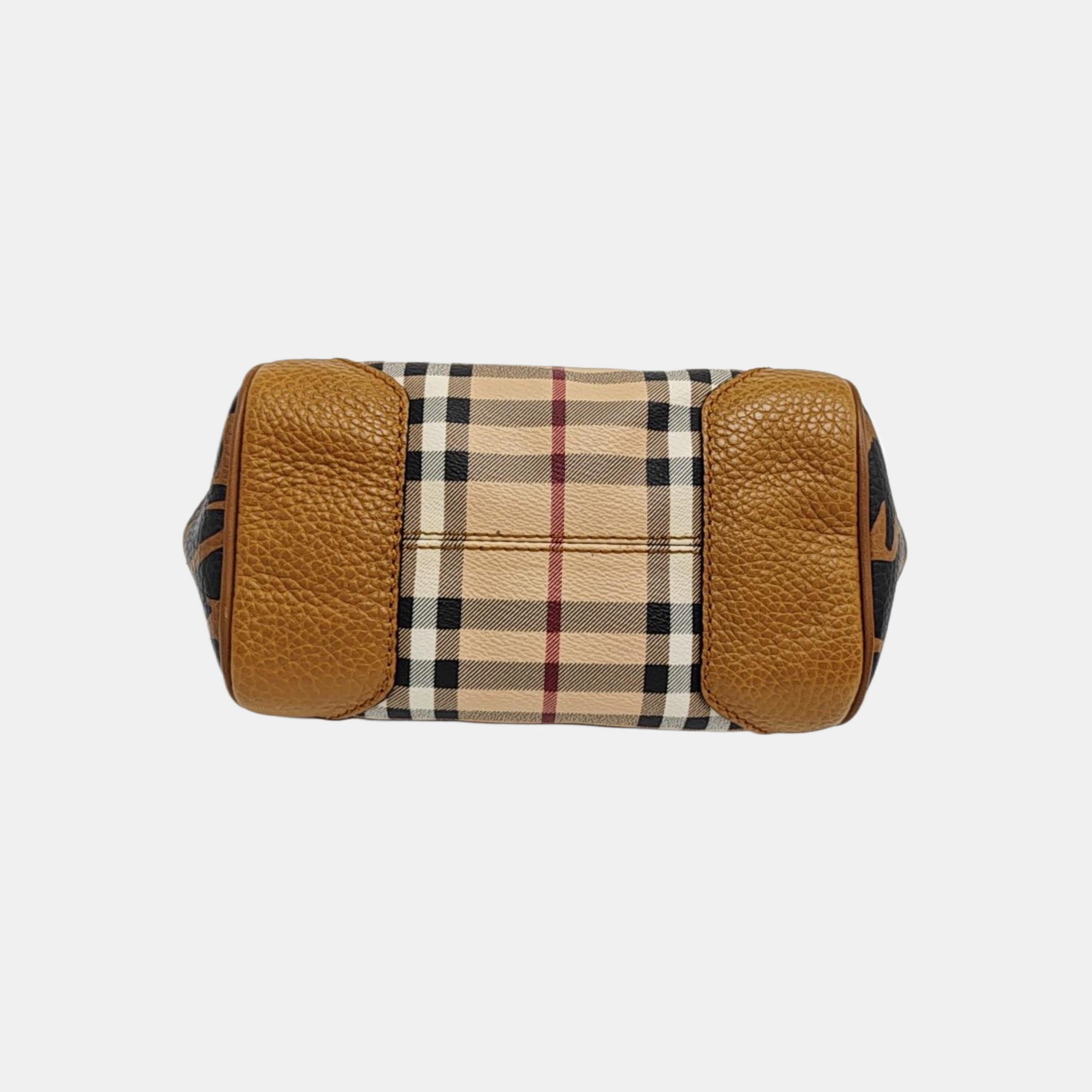 Coated Canvas Shoulder Bag Brown