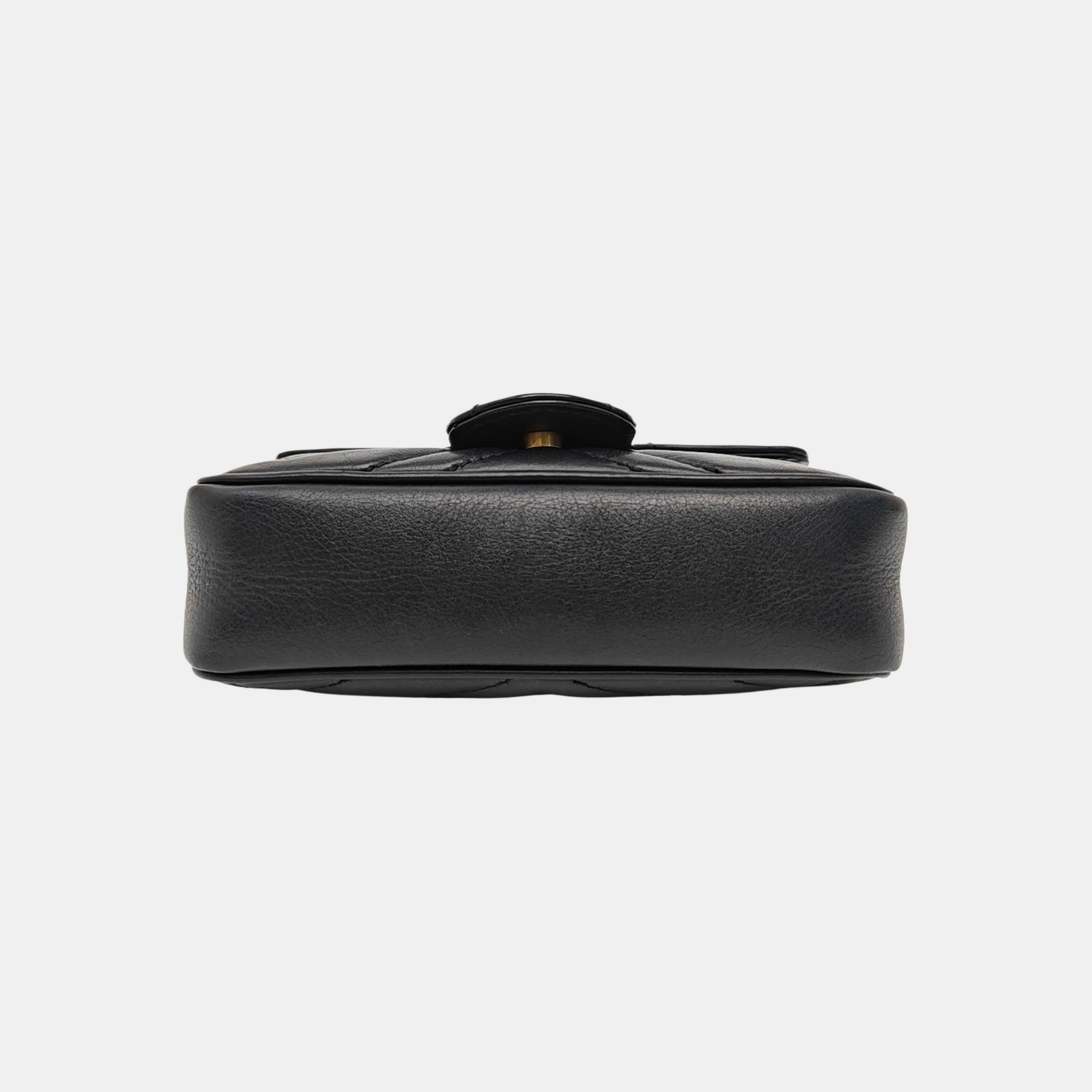 GG Marmont Mini Quilted Calfskin Black