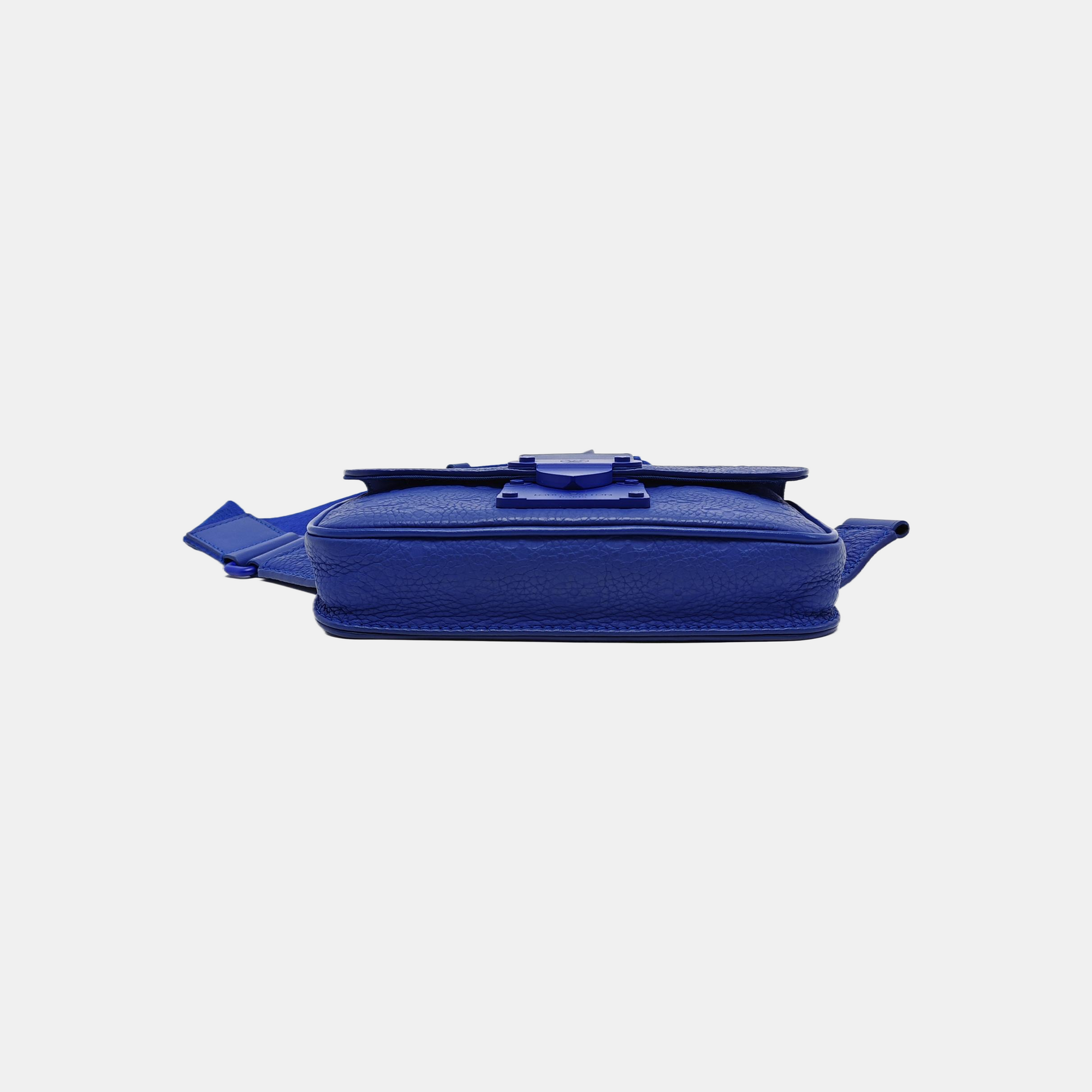 S LOCK Monogram Calfskin Blue