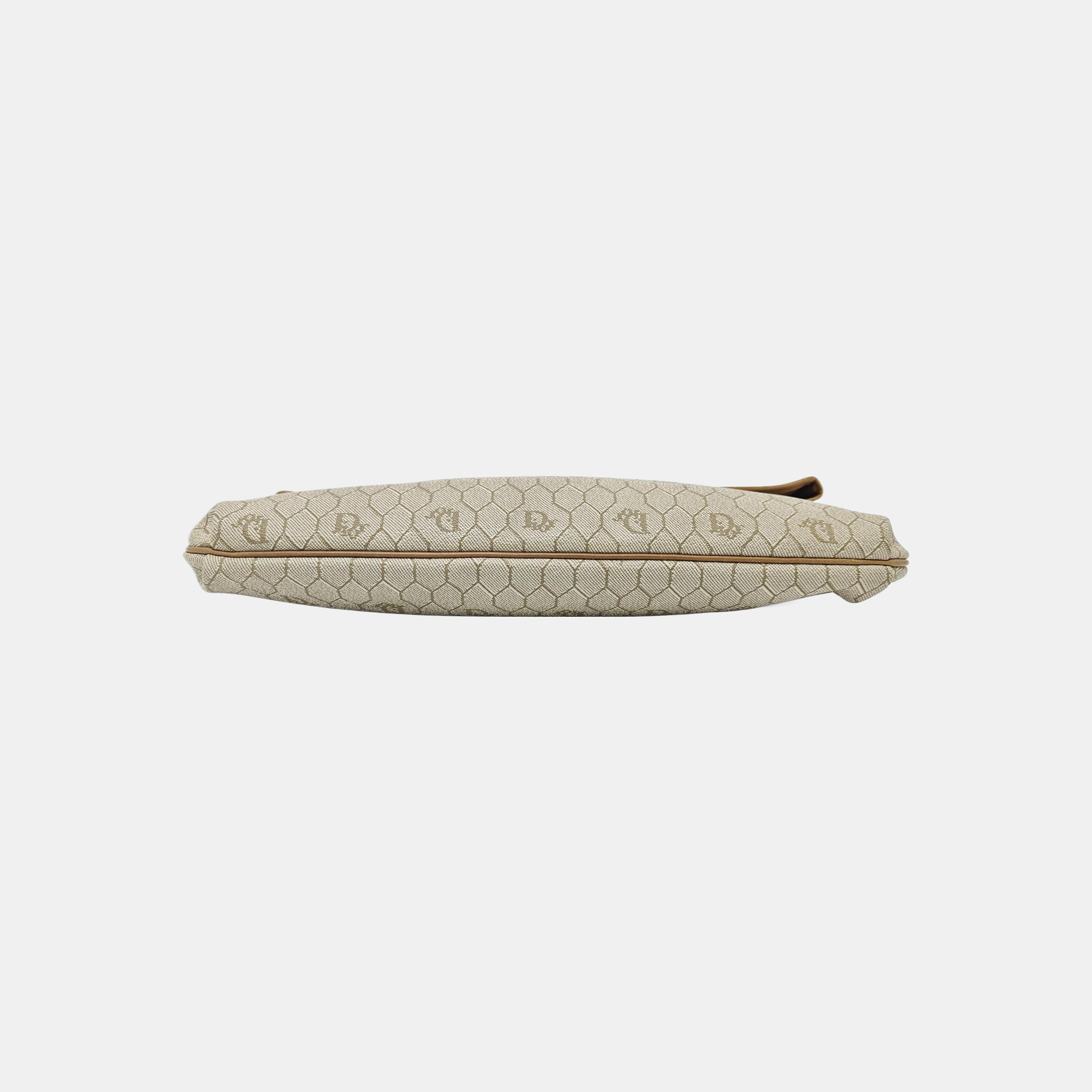 Oblique Coated Canvas Shoulder Bag Beige
