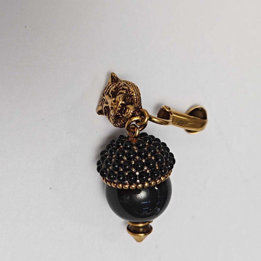 Metal Black Clip On Earrings