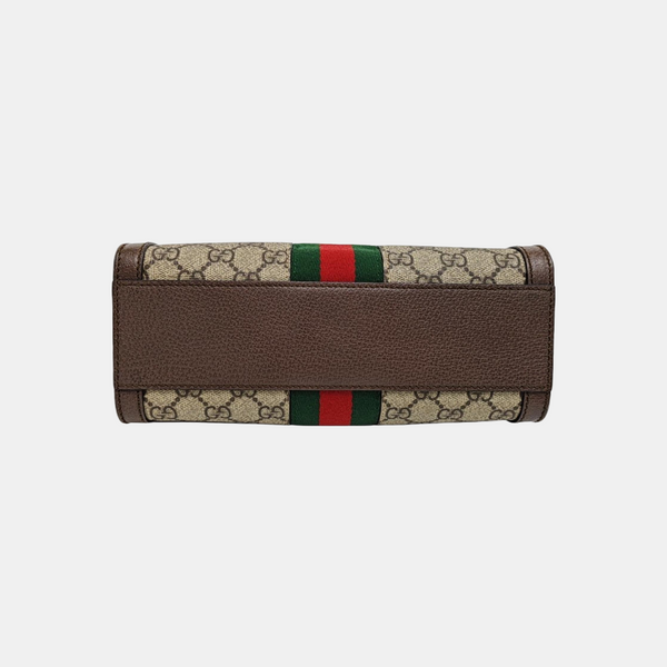 Ophidia Small Monogram Coated Canvas Beige