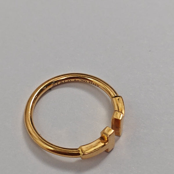 Tiffany T 18k Rose Gold Ring EU 50