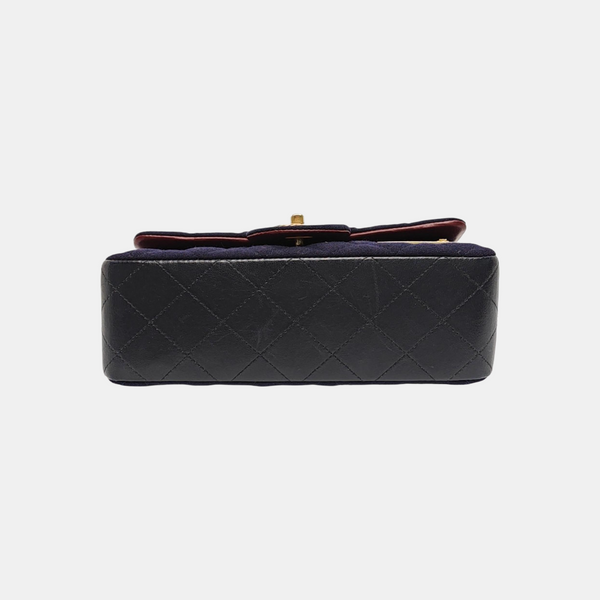 CLASSIC FLAP Mini Quilted Fabric Blue