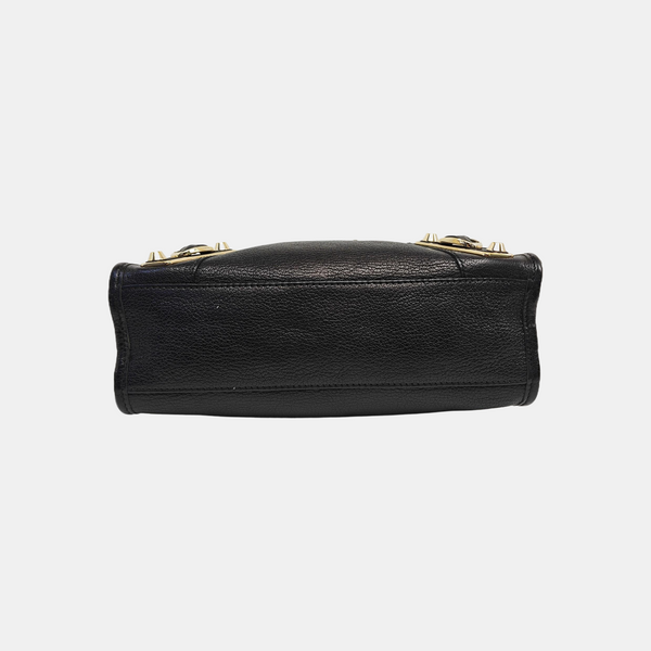 Classic Metallic Edge City Mini Lambskin Black