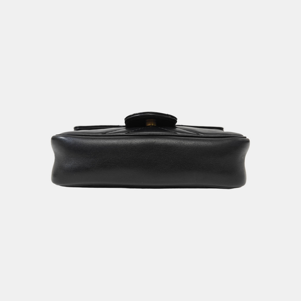 GG Marmont Mini Quilted Calfskin Black