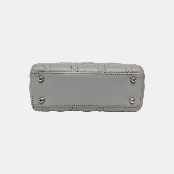 Lady Dior Mini Cannage Lambskin Gray