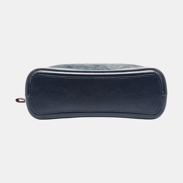 GABRIELLE Medium Quilted Suede Blue
