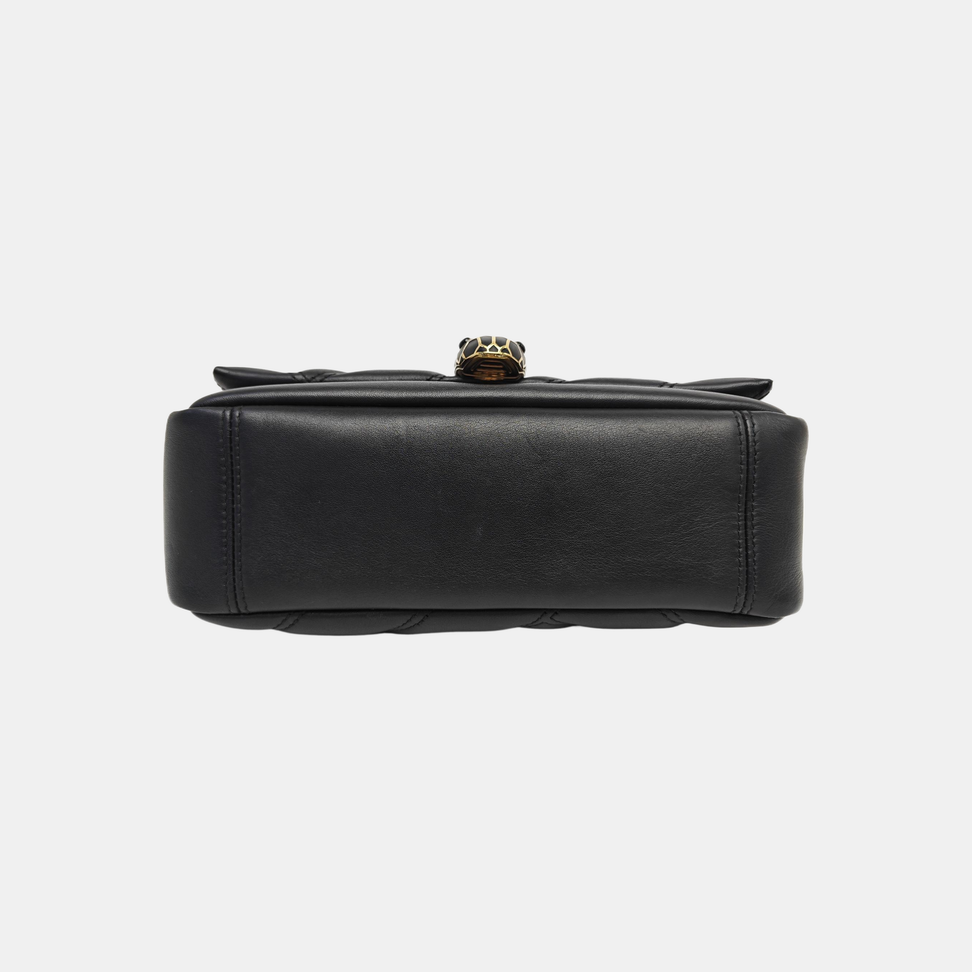 SERPENTI CABOCHON Small Quilted Calfskin Black